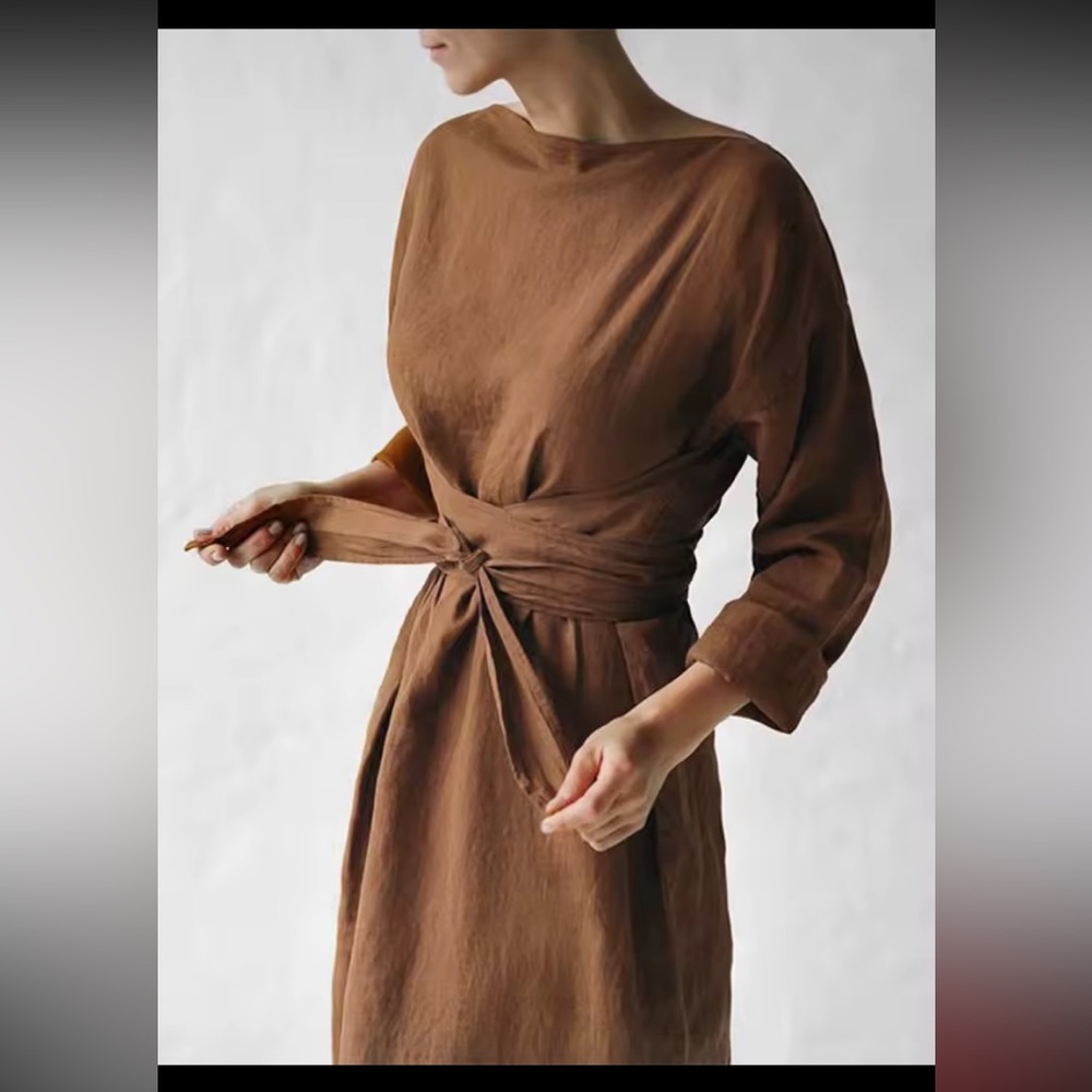 Brown Full Length Dress